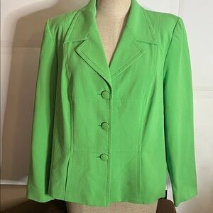 😄90’s neon green blazer jacket buttons pockets 14P